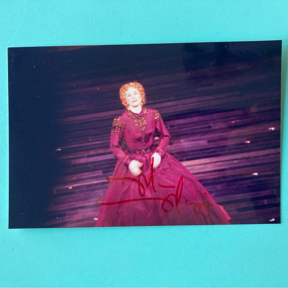 Marin Mazzie Signed (twice) Photo 4X6 Back & Front Curtain Call Passion As Clara